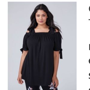 Off the shoulder tunic with tie sleeves